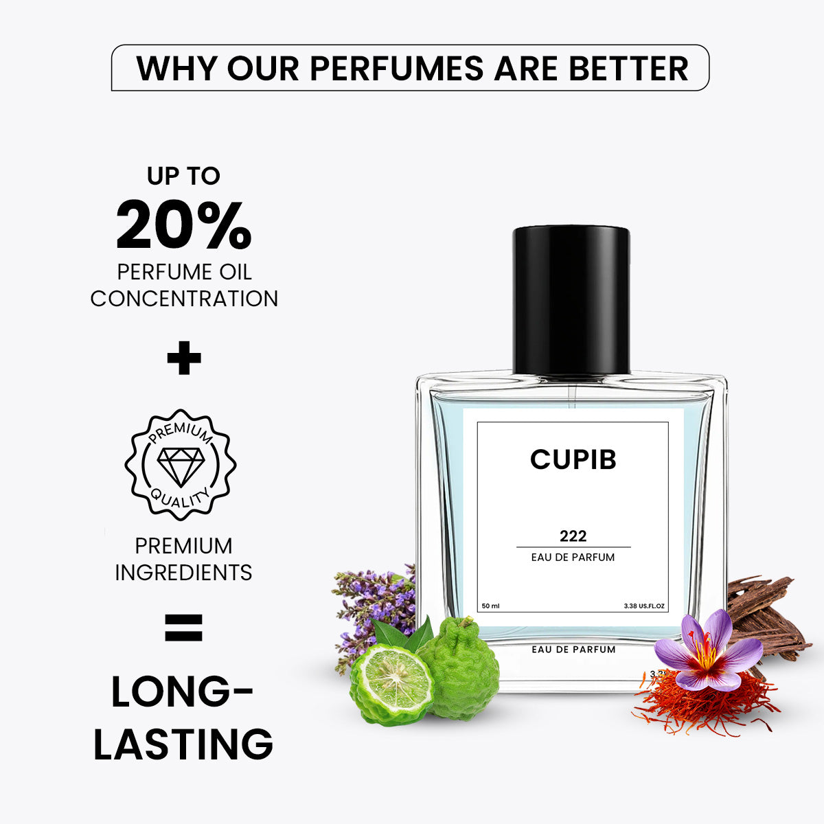 222 – Luxury Unisex Eau de Parfum (Saffron, Vanilla & Clary Sage)